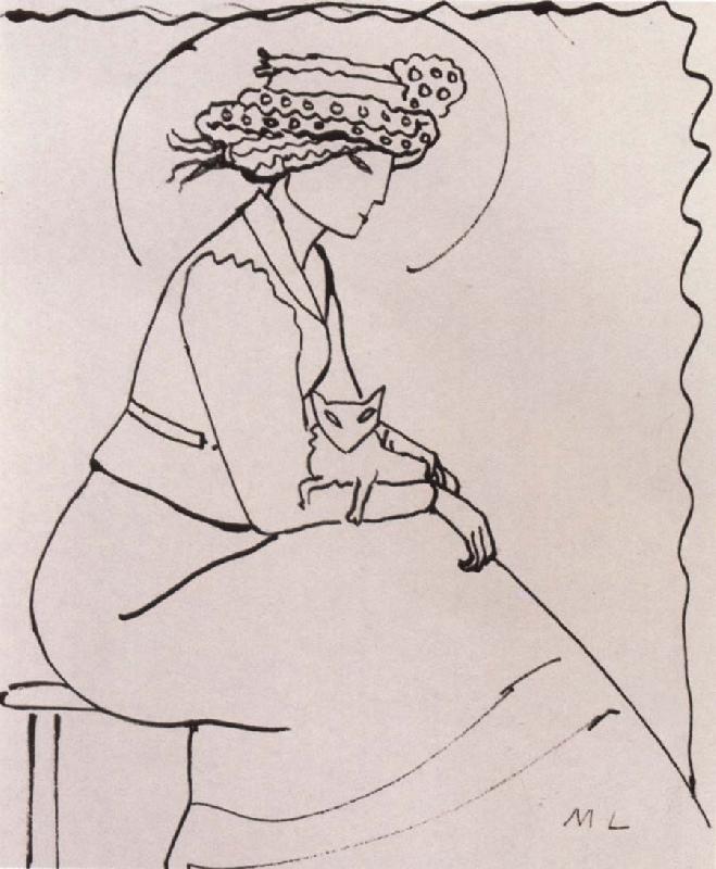 Marie Laurencin The lateral woman holding the cat